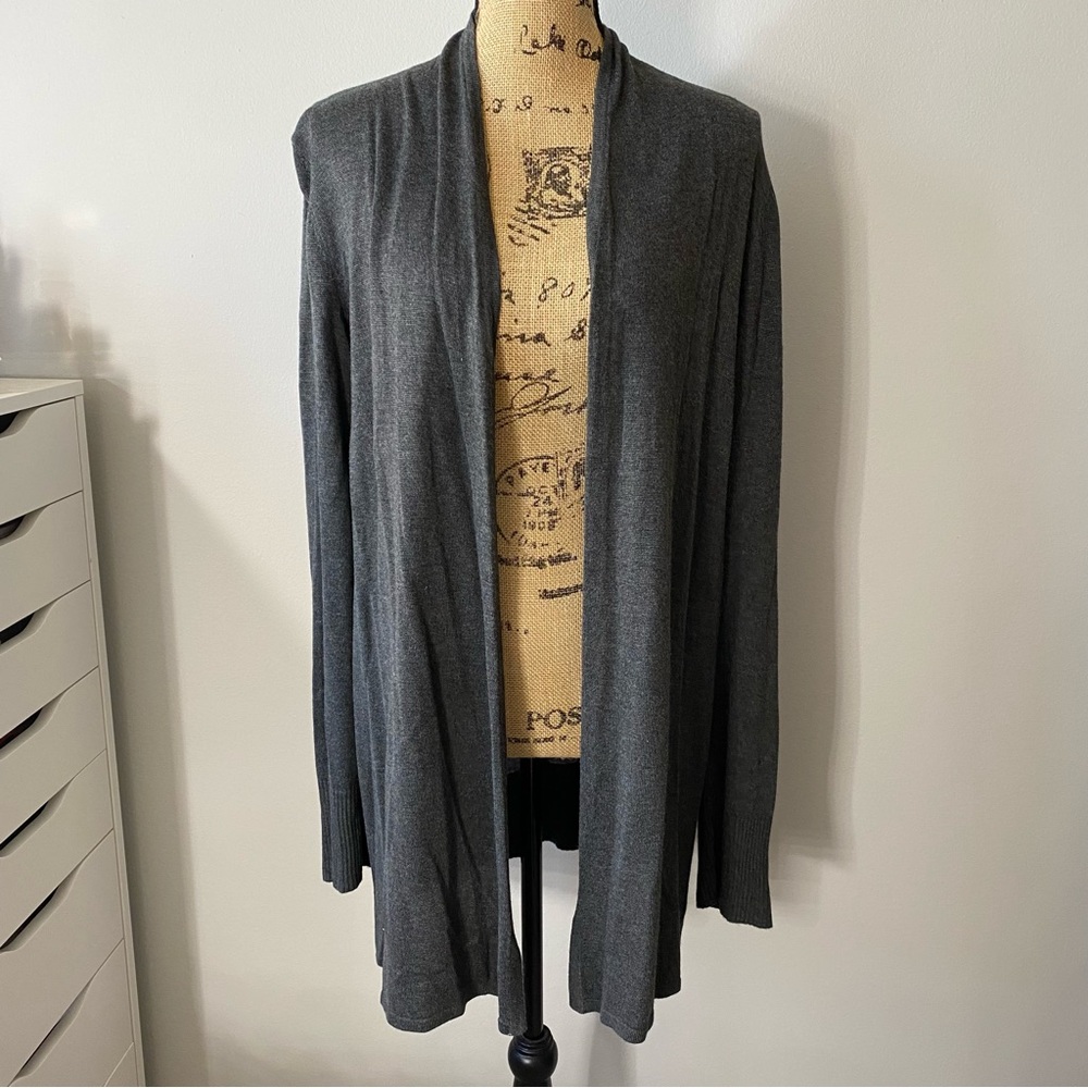 Philosophy Women's Gray Long Sleeve Open Front Lightweight Cardigan Size XL
